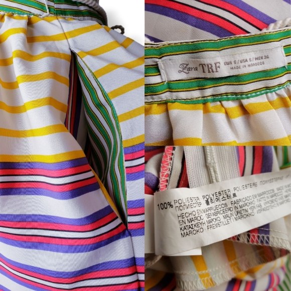 Zara Nautical Striped Multicolored Circle Skirt with Ties - Picture 7 of 8